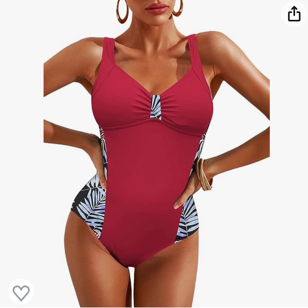 Red one piece swimsuit